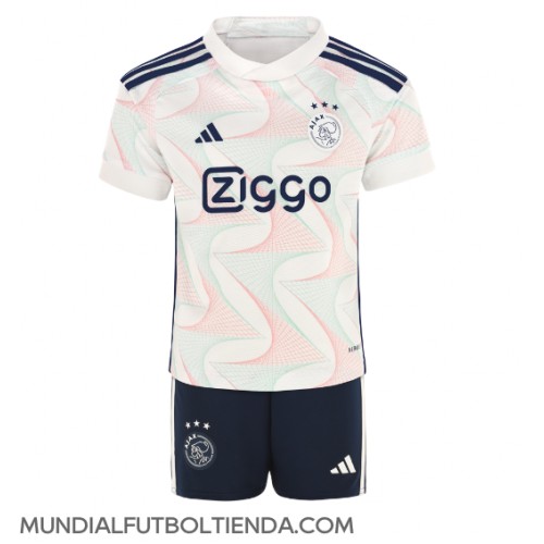 Camiseta Ajax Segunda Equipación Replica 2023-24 para niños mangas cortas (+ Pantalones cortos)